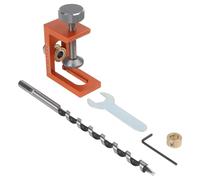 WheatThrive Doweling Jig, Pocket Hole Jig, Guida per trapano per legno, Localizzatore verticale per tavole da 15-50 mm, strumento perforatore per porte dell'armadio
