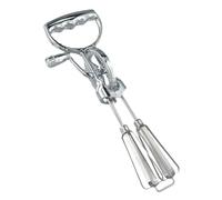 WheatThrive Frusta rotante per uova, frusta a manovella, miscelatore in acciaio inox, miscelatore a doppia testa, strumento da cucina semi-automatico per la cottura