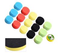 WheatThrive Kit di tamponi per lucidatura auto, cuscinetti in spugna da 50 mm per cera auto, resistenti all'abrasione ad alta densità, set da 16 pezzi con vassoio per viti