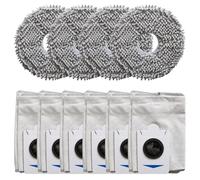WheatThrive Kit panno e sacchetto per la polvere in microfibra per Ecovacs Deebot T30S & Combo Series - 4 panni + 6 sacchetti, senza intasamenti, chiusura forte