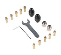 WheatThrive Mandrino per trapano senza chiave, adattatore a cambio rapido, set di pinze per utensili rotanti, per Dremel, kit di 16 punte con gambo in metallo