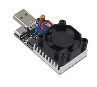 WheatThrive Modulo tester di carico elettronico a corrente costante regolabile USB, strumento di scarica 7-20V 25W con ventola intelligente per invecchiamento elettrico e test della batteria