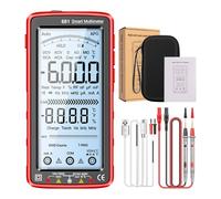 WheatThrive Multimetro digitale, voltmetro amperometro, display LCD 6000 conteggi, ricaricabile tramite USB, rilevamento NCV, torcia elettrica, per elettricisti, fai da te a casa