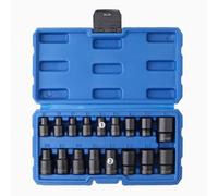 WheatThrive Set di bussole tipo E, set di chiavi a stella esterne, 17 pezzi, in acciaio al cromo vanadio, impugnatura ergonomica antiscivolo, per riparazione auto, fai da te, manutenzione macchinari