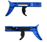 WheatThrive Strumento per fascette fermacavi, tendicavo, stringicavi, stringicavo automatico per cinghie da 2,4-4,8 mm, taglio regolabile, pistola in plastica blu per elettricista