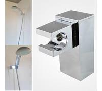 WheatThrive Supporto regolabile per soffione doccia, supporto da parete, girevole a 360°, finitura cromata, ABS, per bagno
