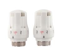 WheatThrive Testina termostatica per termosifone, M30 x 1,5, confezione da 2 pezzi, con funzione antigelo, controllo della temperatura regolabile da 6 a 28 °C, per sistemi di riscaldamento di casa e