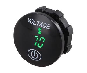 WheatThrive Voltmetro digitale a LED da 12-24 V CC con interruttore tattile per monitoraggio della batteria di camper, barche e roulotte