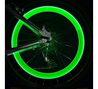 Wheel-Bee Luce LED per Valvole per Bicicletta, Verde - 2 Pezzi, Alluminio di Alta qualità, Luce per Pneumatici, Tappo per Valvola, Illuminazione per Ruote, 950031