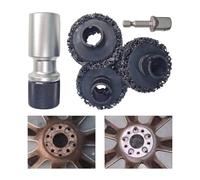 Wheel Hub Cleaning Tool, Hub Rust Care Removal, Multifunctional Axle Head Rusts Remover, Car Truck Maintenance Brush for Garage Vehicle Repair Automotive Outdoor Use, Color Black