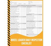 Wheel Loader Daily Inspection Checklist: Pre-Operation Safety & Maintenance Log for Construction, Mining & Heavy Equipment Operators.
