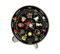 Wheel Of The Year Calendar - Table Ornament Celestial, Calendar Pagan Altar Pagan Wheel, Round Pagans Calendars Wheels Stand, Vintage Handmade Home Decor for Kitchen, Beginners, Tabletop