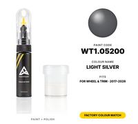 Wheel & Trim WT1.05200 Light Silver Colore Abbinato Vernice Ritocco Set Pennino