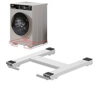 Wheel Wash Slim - Base Universale Antivibrazione con Ruote per Lavatrice e Asciugatrice - Supporto Regolabile con Freni Ergonomici, Portata 250 kg, Supporta anche elettrodomestici sovrapposti