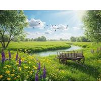 Wheelbarrow 500 Piece Jigsaw Puzzles for Adults, Colourful, Challenging & Brainteasing Adult puzzles 500 Pieces Grass, Fun jigsaws for The Whole Family 20x15 inch