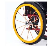 Wheelchair Push Rim Covers, Copertura in gomma sportiva for ruote da 2/24 pollici, migliora la trazione della presa, G, 22 pollici(Yellow,22 inch)