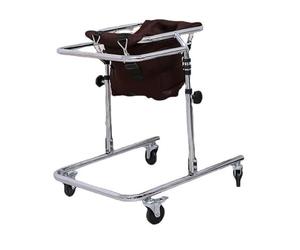 Wheeled Walker for Children with Cerebral Palsy, Adjustable Height, Suitable for Height 31"- 47", Rehabilitation Standing Frame Walker Walking Aid for Disabled(Brown)