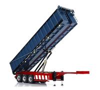 wheelfun 1/14 metallo 3 assi idraulico rimorchio ribaltabile tenda elettrica per trattori RC camion hobby modello per età 14+ (blu e nero)