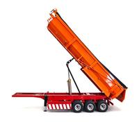 wheelfun 1/14 RC idraulico Dump Trailer 3 assi metallo a forma di U letto telecomando semi rimorchio modello con gambe di supporto elettrico luce laterale età 14+