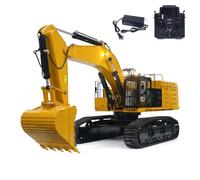 wheelfun 1/8 di metallo telecomandato escavatore idraulico 390F Heavy Duty 3CH Valvole RC Modelli di veicoli da costruzione Flysky PL18EV Radio