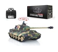 wheelfun 2,4 G Scala 1/16 7.0 Plastica German King Tiger RTR RC Tank Modello 3888A Torretta rotante a 340° Infrarossi Combattimento Sollevamento Suono Leggero