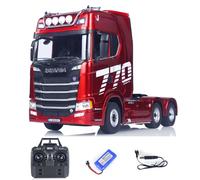 wheelfun 770S plastica 1/18 RC trattore camion finito modello RTR 7.4V batteria radio 19CH luce effetti sonori modello auto camion (rosso)