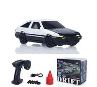 wheelfun Auto trasmissione RC 1/43 AE86 4WD RTR, modello di auto da corsa | Mini macchinina telecomandata completa con batteria di alimentazione, ideale per la guida hobby