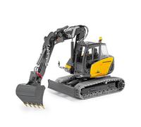 wheelfun Escavatore idraulico in metallo LESU 1/14 RC MC15 CNC Shell 4 bracci telecomando scavatore 9 vie valvola doppia pompa suono luce hobby modello di grado per età 14+