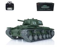 wheelfun Heng Long Infrared Combat RC Tank 1/16 7.0 Sovietico personalizzato Kv-1 RTR Tank 3878 Metal Tracks Ruote 340 ° Rotante Torretta Generatore di fumo BB Tiro Airsoft Tank Che Spara BB Pellet