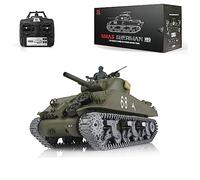 wheelfun Heng Long RC Tank 1/16 Personalizzato 7.0 M4A3 Sherman RC Serbatoio 3898 360 ° Rotante Torretta Infrarossi Combattimento Piste Metallo Generatore di Fumo Ruote di guida in metallo BB Tiro