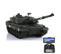 wheelfun Henglong 1/16 7.0 Challenger II RC Serbatoio FPV 3908 Modello Torretta 360° Pista in metallo a infrarossi Combattimento Riduttori in metallo Idle Smoking Hobby Grade Modello per bambini dai