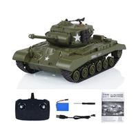 wheelfun Henglong 1/30 RC Battle Tank Pershing M26 3841-02 2.4G RC Serbatoio Modello 360 Rotazione Infrarossi Battaglia Telaio Recoil Hobby Modello