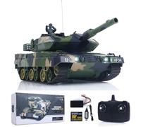 wheelfun Henglong 3809 2.4GHz 1/24 RC Tank Leopard 2 A5 Telecomando Battle Tank Modello BB Tiro Effetti di sparo Infrarossi Battaglia Spray Acqua Simulato Luce Suono Hobby Grade Modello