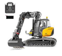 wheelfun LESU Metallo 1/14 Idraulico RC Escavatore MC15 4 Braccia Telecomando Modello Digger 9 Modi Valvola Doppia Pompe Luce Suono Radio Batteria Hobby Grade Modello per Età 14+