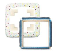 Whemyreat Gripper Strip Frame con coperchio e 4 angoli in schiuma anti-collisione, copertura in flanella per telai tufting, cerchio embroidery with needles,Punch Needle Rug Hooking Frame,25 x 25 cm