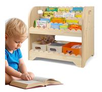 Whemyreat Libreria in Legno Smerlato per Cameretta dei Bambini 40 x 40 x 27,6 cm, Montessori per Stanza dei Giochi, Armadio Organizer per Giocattoli