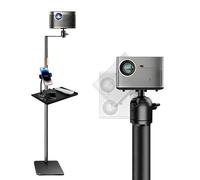 Whemyreat Supporto per proiettore regolabile in altezza, base in metallo pesante per proiettore, a forma di L, con rotazione a 360°, per laptop, proiettore, fotocamera, portata 5 kg, 90-135 cm