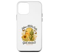 When All Else Fails God Doesn't Psalm 73:26 Sunflower Cactus Custodia per iPhone 12 mini