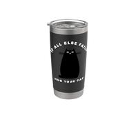 When all else fails, hug your cat Bicchiere termico in acciaio inox doppia parete