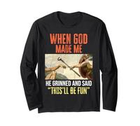 When God Made Me - Funny Creation of Adam Golf Maglia a Manica