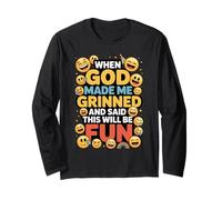 When God Made Me Grinned This Will Be Fun Christian Maglia a Manica