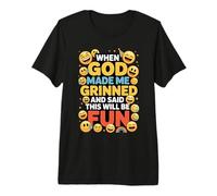 When God Made Me Grinned This Will Be Fun Christian Maglietta Premium