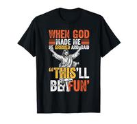 When God Made Me He Grinned And Said Funny Christian Citazione Maglietta