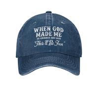 When God Made Me He Said This'Ll Be Fun Donna Uomo Cappello da Baseball Classic Snapback cap Casual Berretto Sportivo per Tennis All'Aperto Estivo