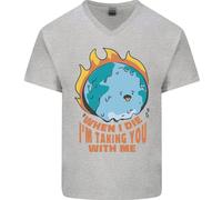 When I Die Divertente Climate Change Uomo Scollo A V Cotone T-Shirt
