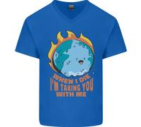 When I Die Divertente Climate Change Uomo Scollo A V Cotone T-Shirt