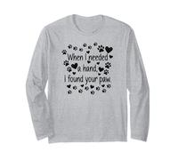 When I Needed a Hand I Found Your Paw Cute Dog Memory Maglia a Manica
