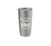When I Think About Books I Touch My Shelf Romantasy Lover Bicchiere termico in acciaio inox doppia parete