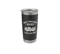 When I Think About Books I Touch My Shelf Romantasy Lover Bicchiere termico in acciaio inox doppia parete