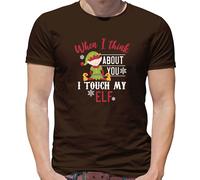 When I Think About You Touch My Elfo - T-Shirt - Maleducato Natale Divertente